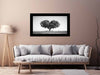 Tree Heart Black and white Photography Canvas Art Print