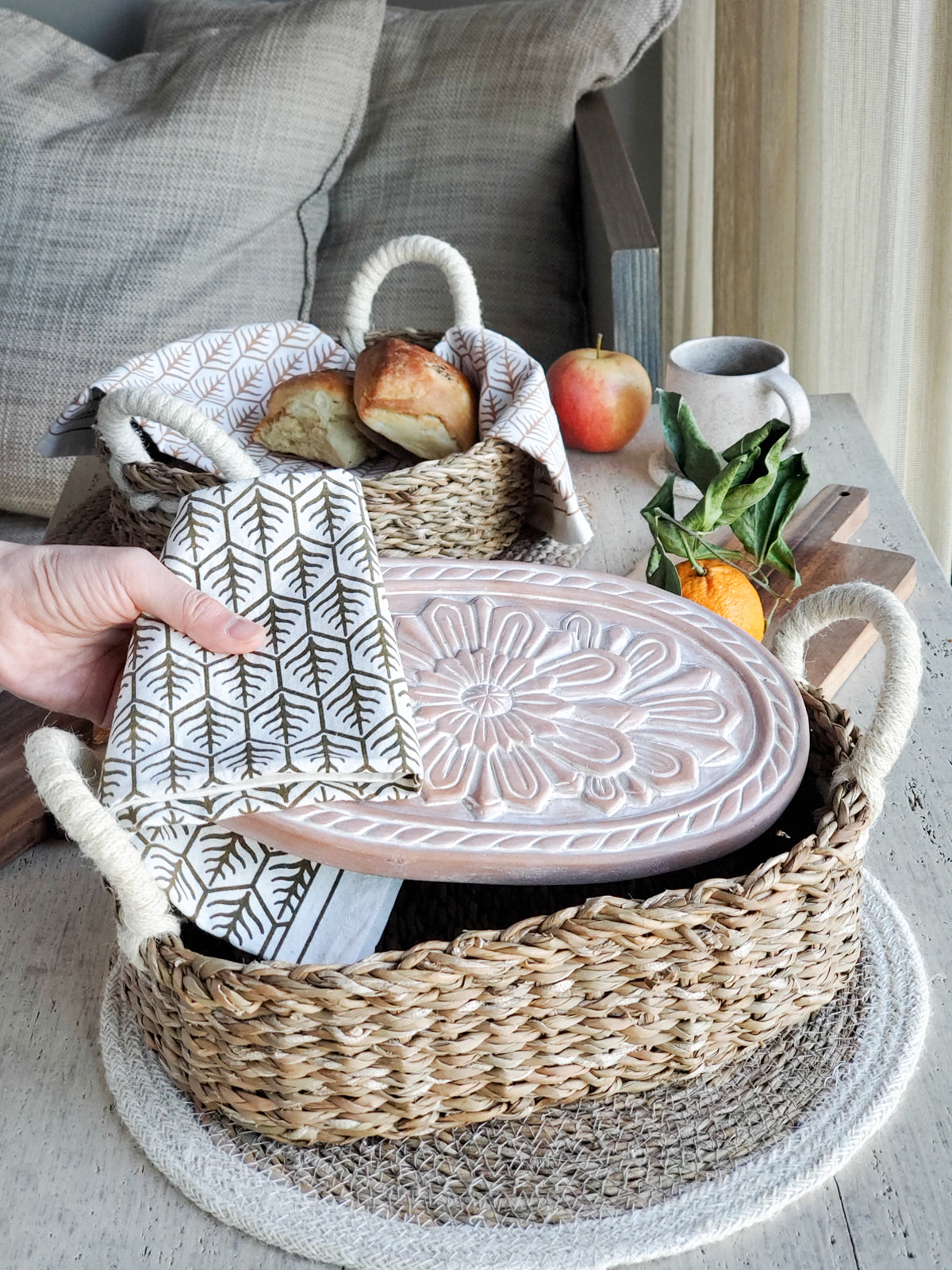 Handmade Flower Bread Warmer & Basket | Keep Bread Fresh & Warm