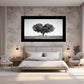 Tree Heart  Black and white Photography Canvas Art Print
