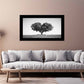 Tree Heart  Black and white Photography Canvas Art Print